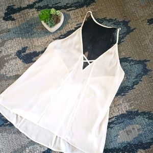 3 for $10💖Cream express top with lace back detail